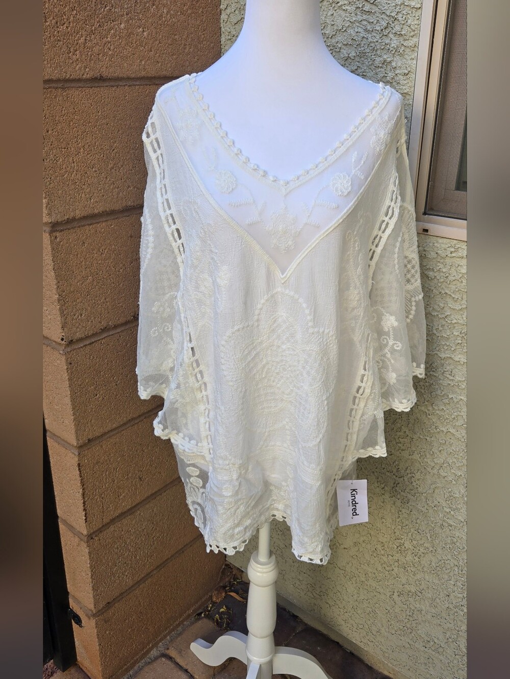 Kindred White Embroidered Boho Tunic Top